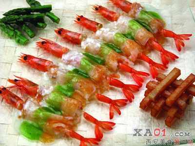 济南特色美食三彩大虾的做法